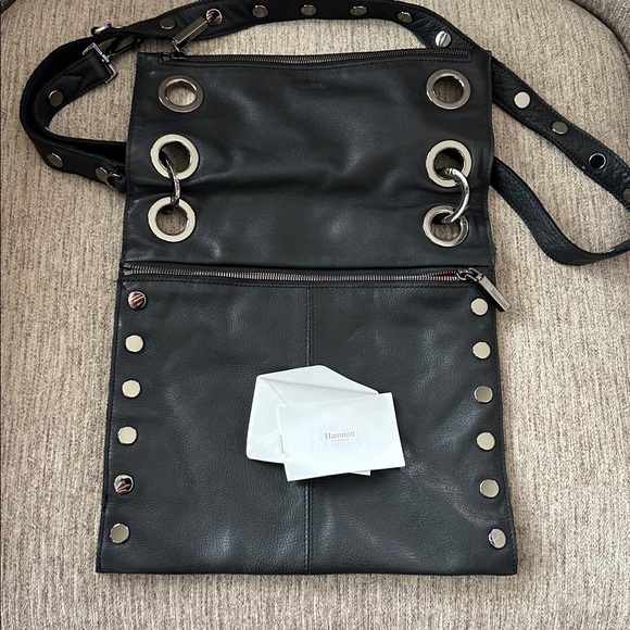 Hammitt Women's Large Leather Montana Reversible Purse Black/Gunmetal - Picture 8 of 16